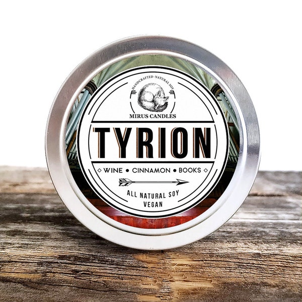 Tyrion Soy Candle | Game of Thrones Inspired Candle - A Song of Ice and Fire- Bookish Candle - 4oz All Natural Vegan Soy- Mirus Candles