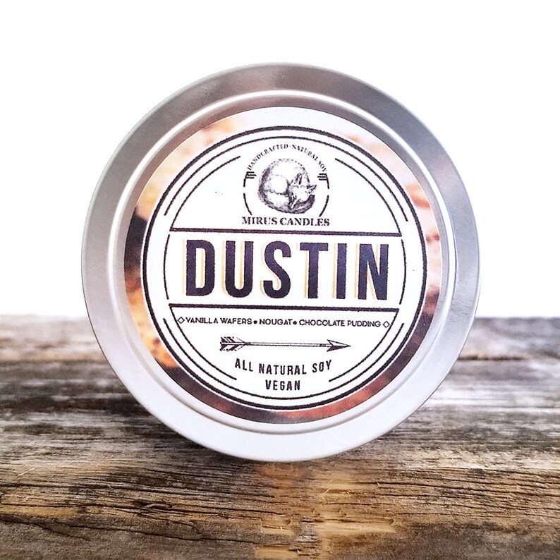 4oz All Natural Vegan Soy- Mirus Candles Fandom Candle Stranger Things Dustin Soy Candle