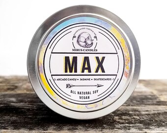 Max Soy Candle | Stranger Things - Fandom Candle - 4oz All Natural Vegan Soy- Mirus Candles