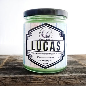 Lucas Soy Candle Stranger Things Fandom Candle 8oz All Natural Vegan Soy Mirus Candles image 1