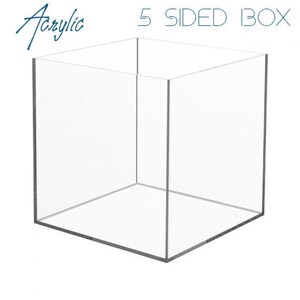 5" x 5" x 5" N'ice Packaging 1 Piece Acrylic Cube with 5 Solid Sides 