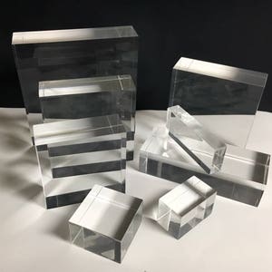 5"W x 5"L x 1"T Block - Acrylic/Lucite - Solid Clear