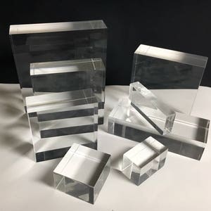 2"W x 3"L x 2"T Block - Acrylic/Lucite - Solid Clear
