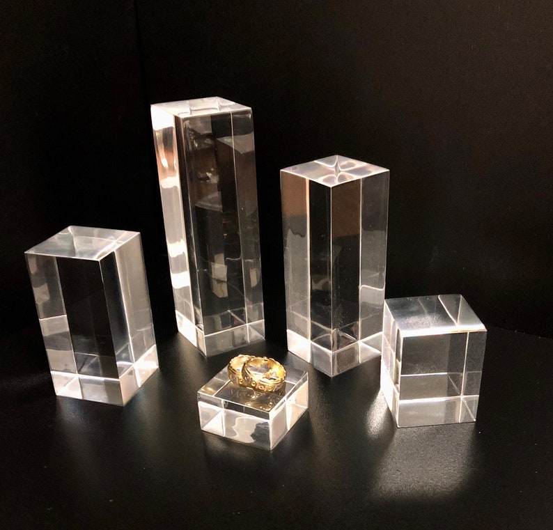 Clear Lucite/acrylic Solid Block Set 1 1/2 Thick Etsy