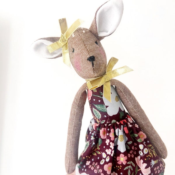 Deer doll, pocket doll, pocket animal, heirloom doll, fawn doll, handmade doll, ready to ship doll, textile doll