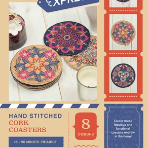 Handgestikte kurken onderzetters - Anita Express #99 Anita Goodesign