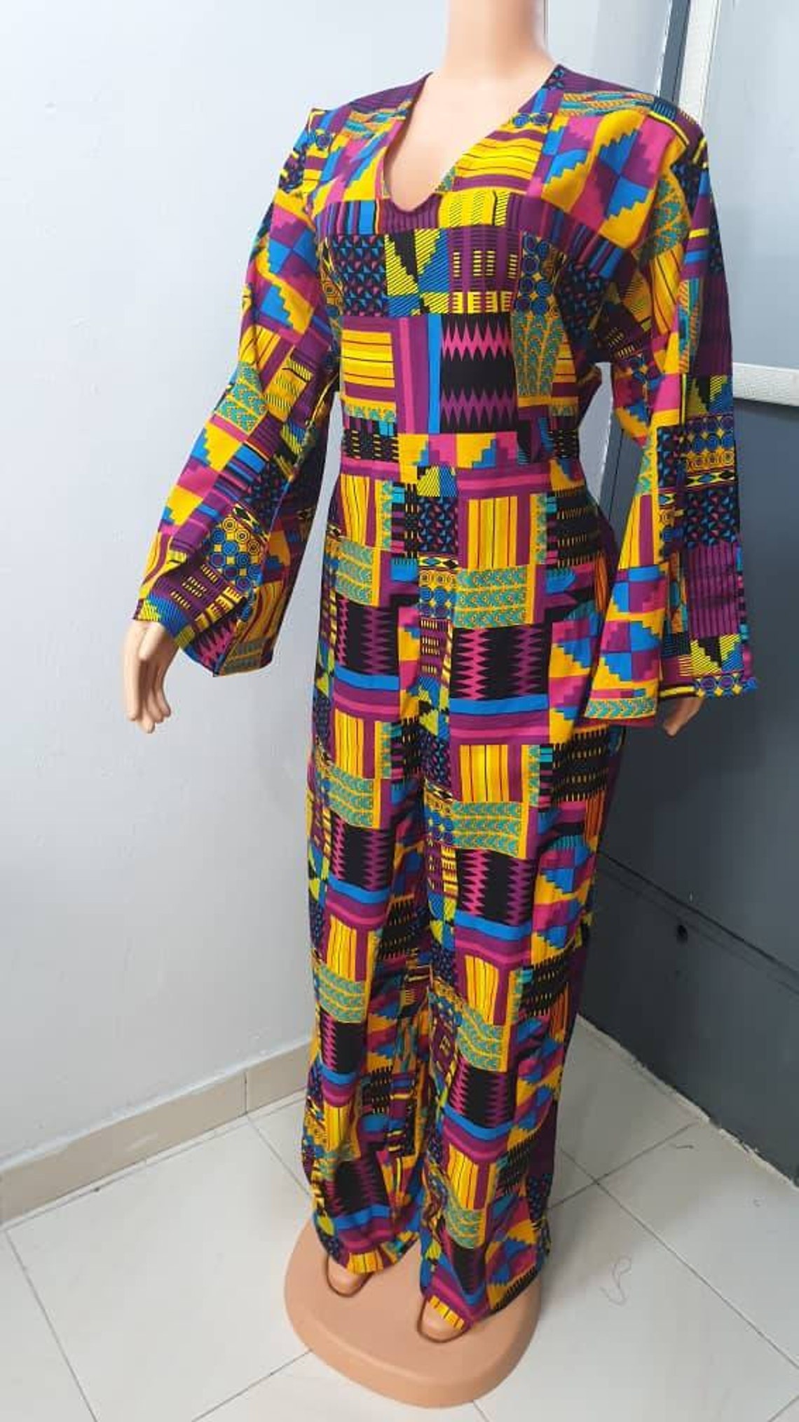 African Jumpsuit,office Jumpsuit, African Print Trousers, African Print ...