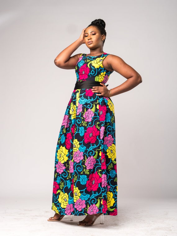 african print maxi dress plus size