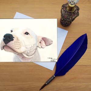 Carte de voeux blanche pour chiot, cartes imprimées vierges de haute qualité à partir d'oeuvres d'art originales dessinées à la main.