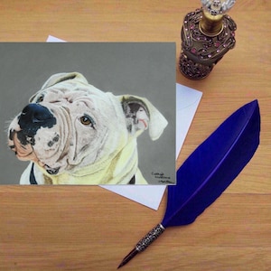Tarjeta de felicitación cruzada Sharpei, tarjetas impresas en blanco de alta calidad de originales de bellas artes dibujadas a mano.