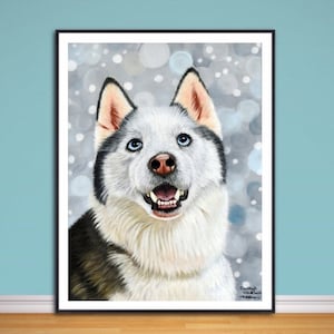 Impression giclée d&#39;art Husky, à partir d&#39;un original pastel dessiné à la main