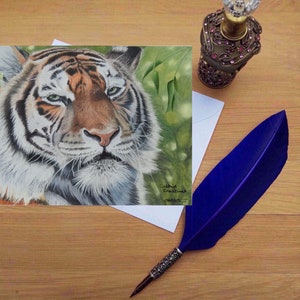 Tiger-Grußkarte, leere, hochwertig gedruckte Karten nach handgezeichnetem Kunstoriginal.