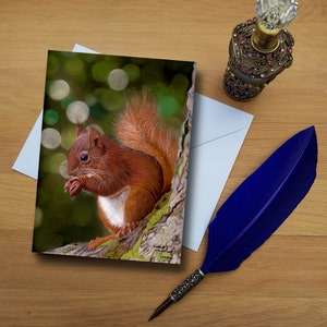 Eichhörnchen-Grußkarte, Blankokarten von einem handgezeichneten Fine Art Original.