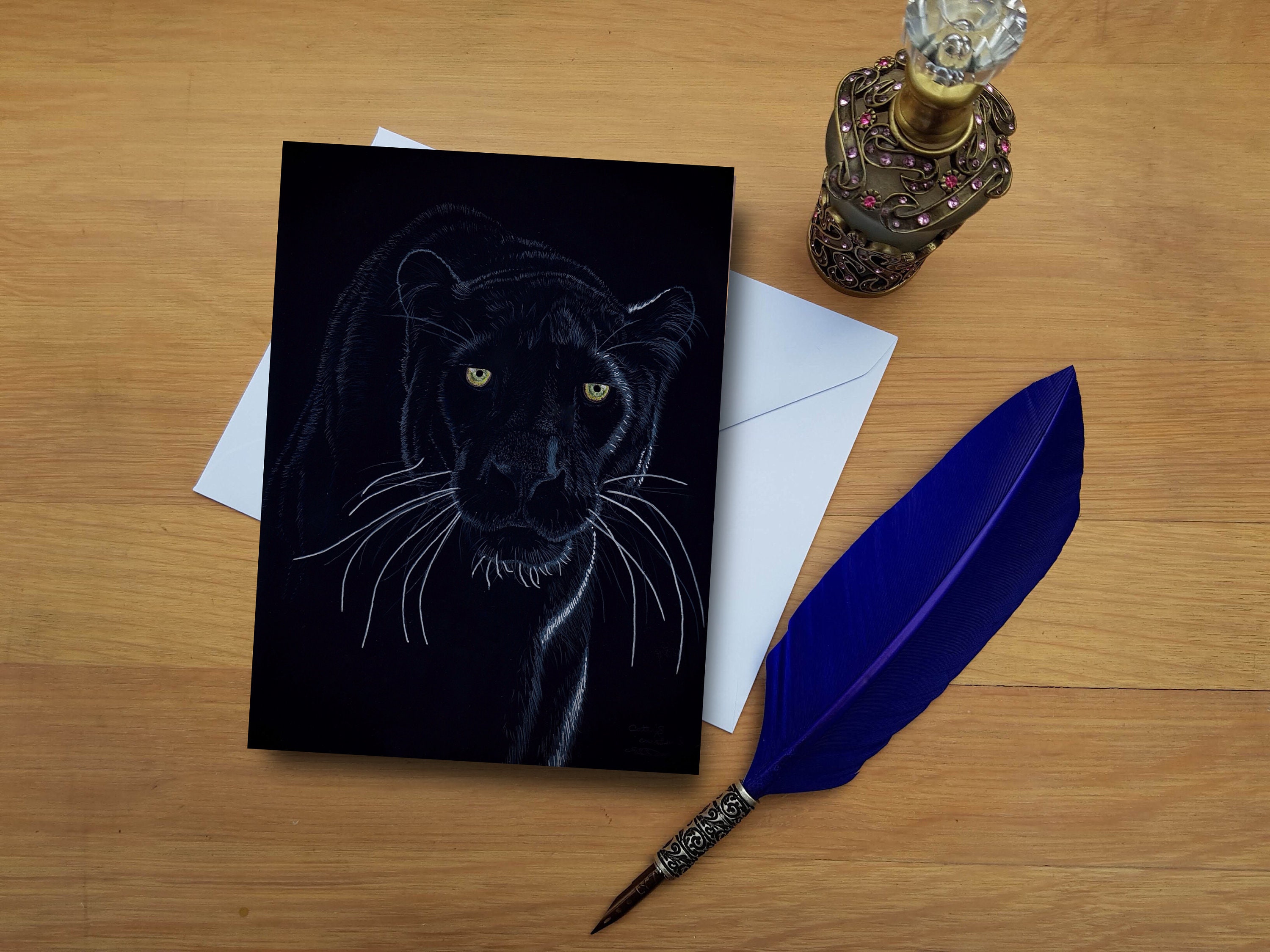 Black Panther Greetings Card, Blank High Quality Printed Cards From ...