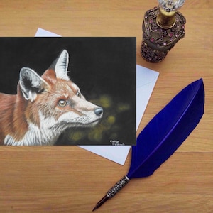 Fox greetings card, Blank high quality printed cards from hand drawn fine art original.
