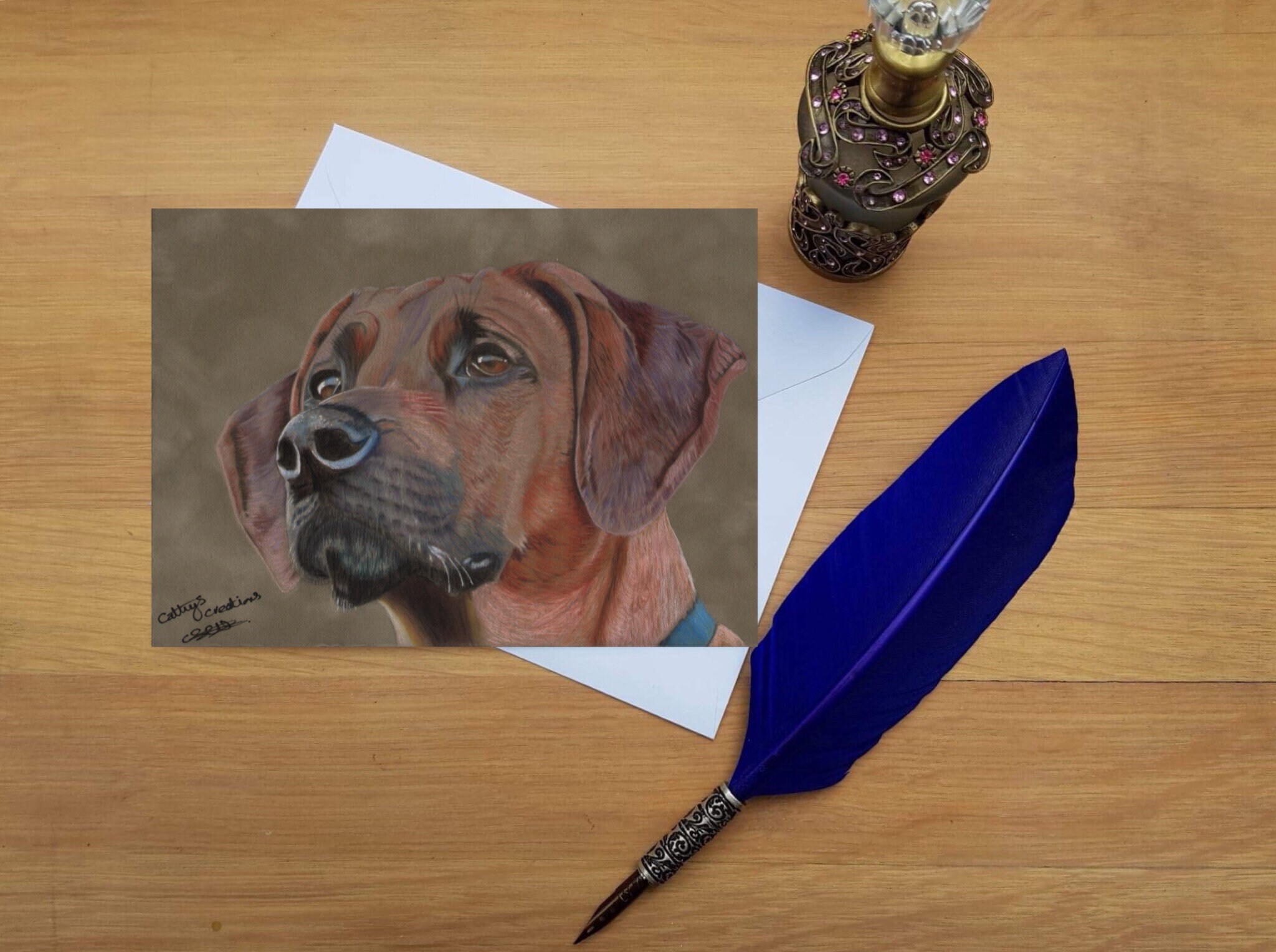 Rhodesian Ridgeback Greetings Card, Blank High Quality Printed Cards ...