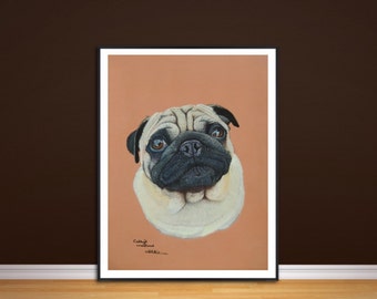 パグ - 色鉛筆画プリント - 犬のイラスト - アーティスト Gary Tymon