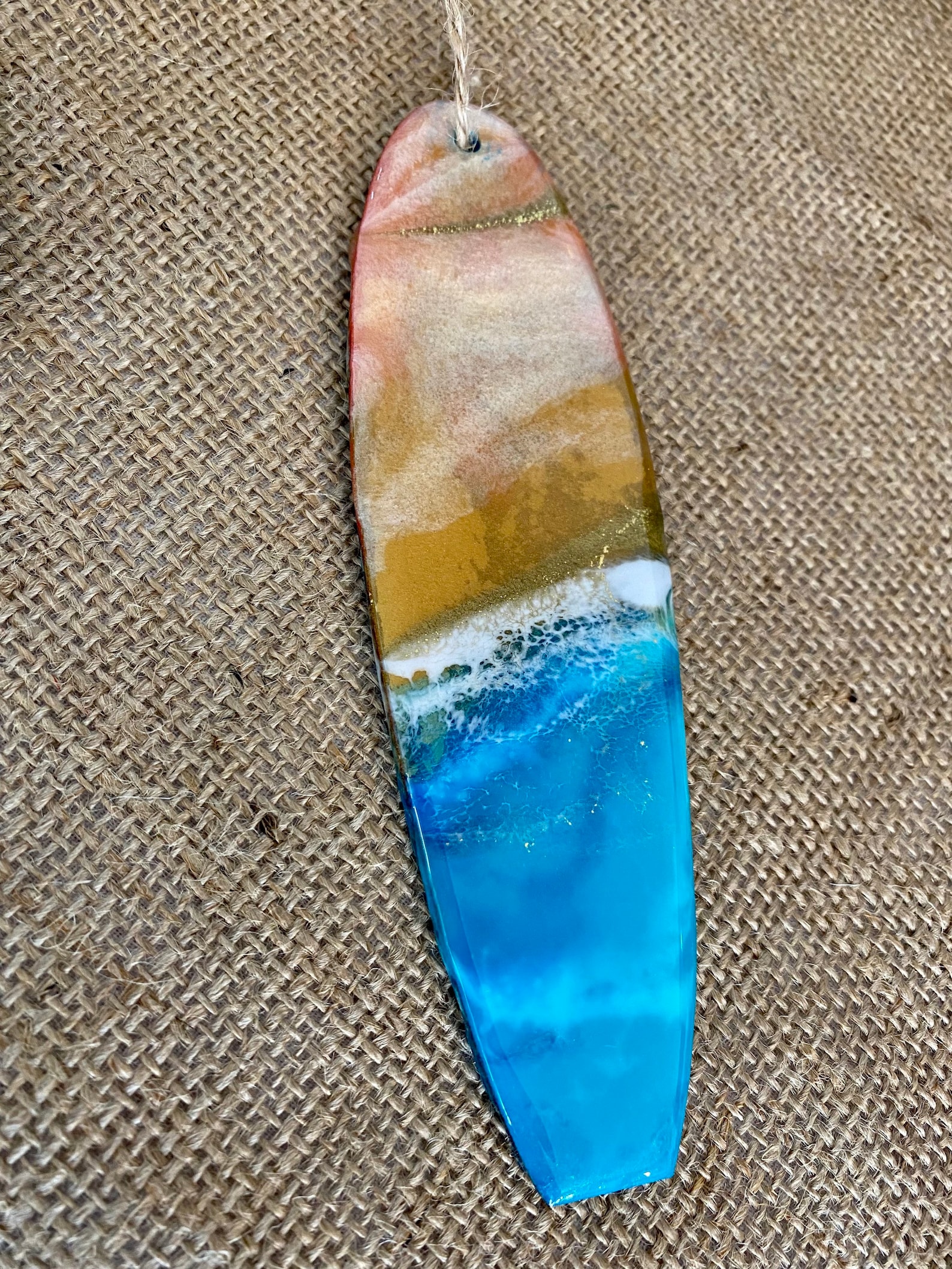Resin/wood ocean art surfboard decoration Etsy