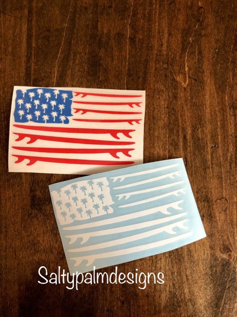 Surfboard Decal American Flag Decal Surfing Decal Surf Etsy
