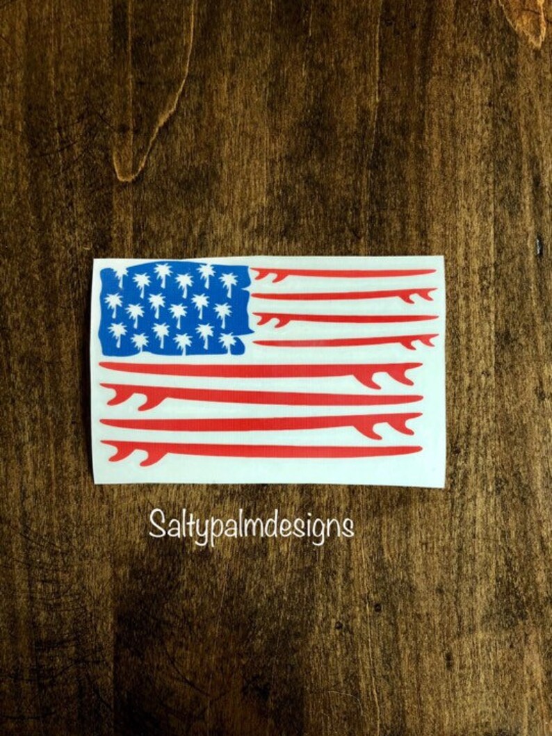 Surfboard Decal American Flag Decal Surfing Decal Surf Etsy