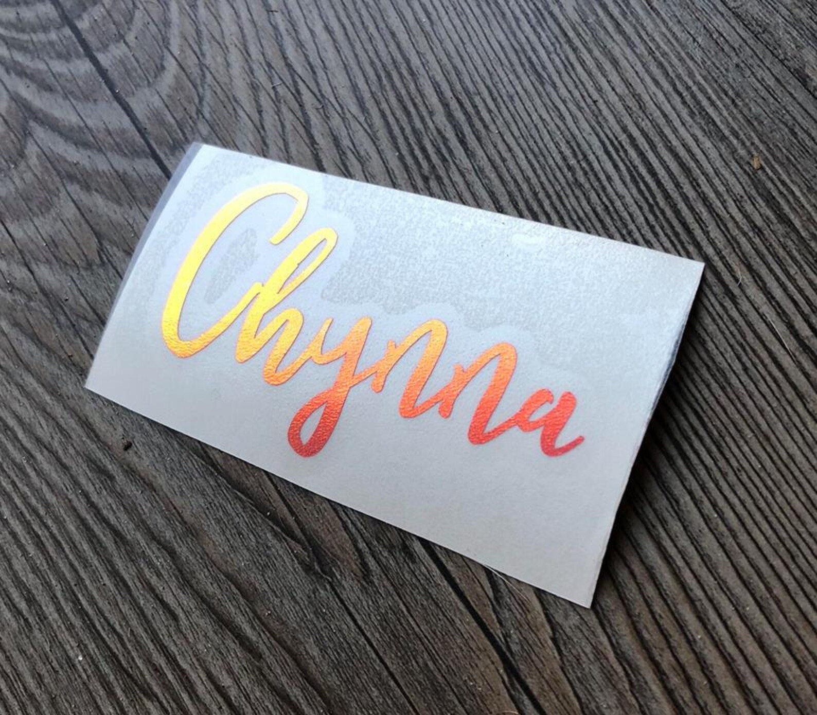 Holographic name decal holographic script decal laptop Etsy
