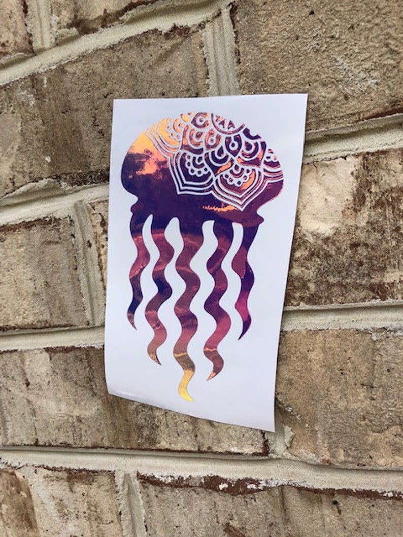 Holographic Jellyfish Decal Jelly Fish Decal Laptop Decal Etsy