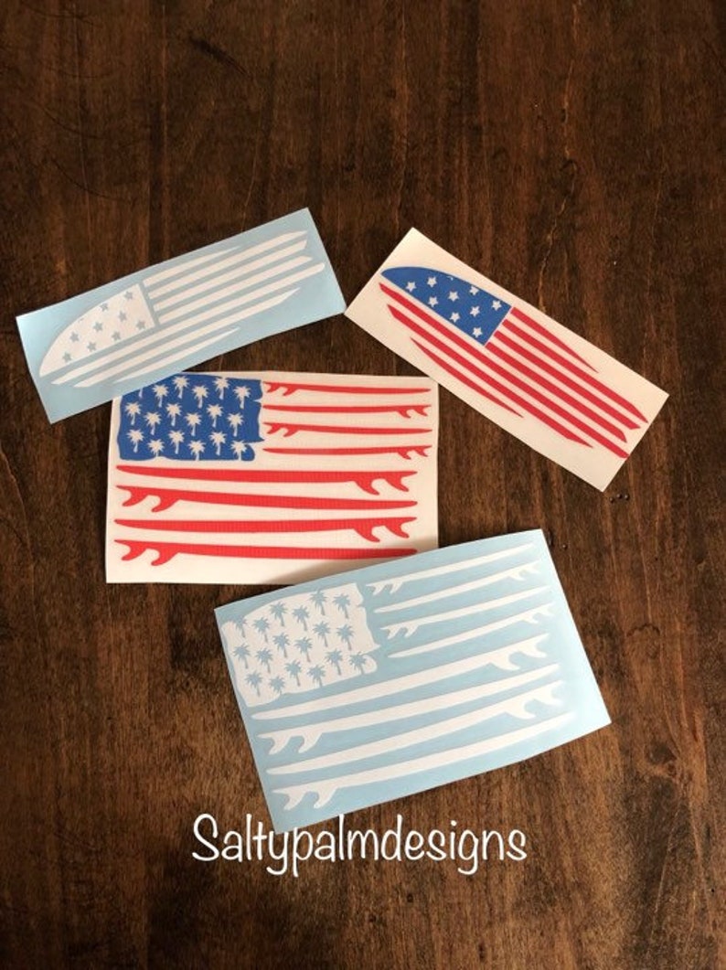Surfboard Decal American Flag Decal Surfing Decal Surf Etsy