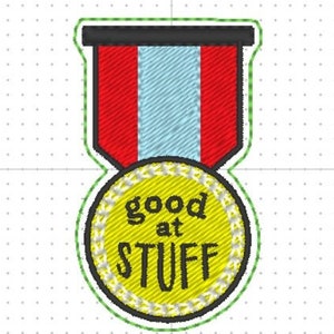 Merit Badge &quot;Good at stuff&quot; patch or feltie design machine embroidery pattern in the hoop 4x4 digital ith file