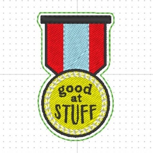Merit Badge "Good at stuff" patch or feltie design machine embroidery pattern in the hoop 4x4 digital ith file