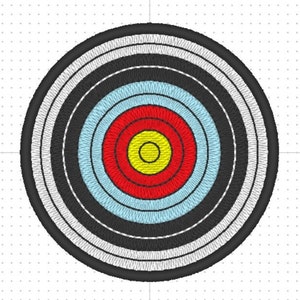 Archery Target sport patch design machine embroidery pattern in the hoop 4x4 digital ith file