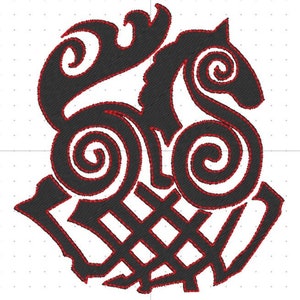Viking Symbols Machine Embroidery Design: Celtic Norse Patch (4x4 Hoop) (Digital Download)