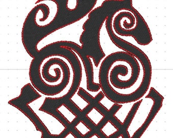 Viking Symbols Machine Embroidery Design: Celtic Norse Patch (4x4 Hoop) (Digital Download)
