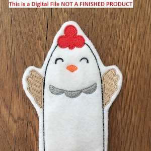Chicken Finger Puppet (2 sizes) - ITH 4x4 Machine Embroidery Design Download