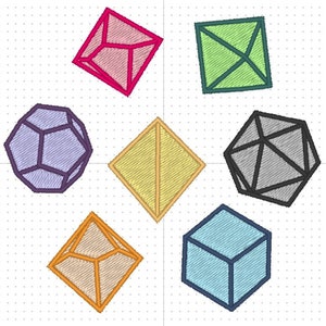 RPG Dice Machine Embroidery Design: D&D ITH Pattern (4x4 Hoop, Digital Download