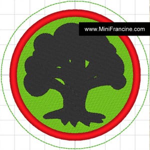 MTG Forest Mana Embroidery Patch Design: In-the-Hoop (Digital ITH File)