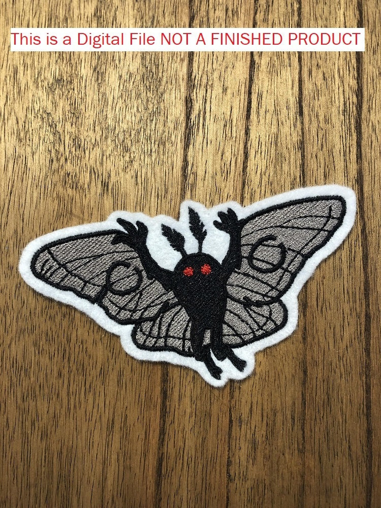 MOTHMAN GESTICKTER BÜGELBILD Patch Folklore