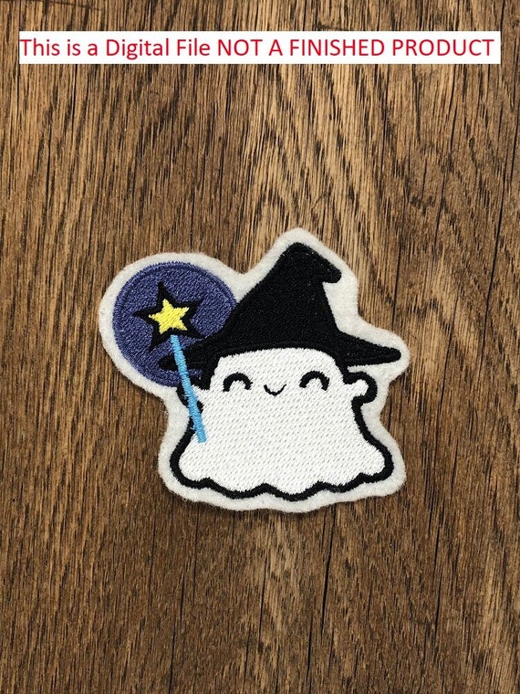 Witch ghost Kawaii Anime Embroidery File (Patch or Feltie) - ITH 4x4  Machine Embroidery Design Descargar