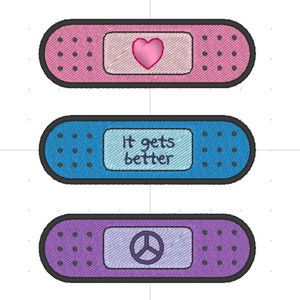 Colorful & Cute: Bandage Band Aid Embroidery Pattern for 4x4 Hoop - DIY Delight!