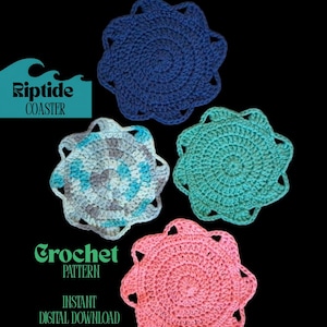 Patrón de crochet para posavasos inspirados en el océano / Apto para principiantes avanzados