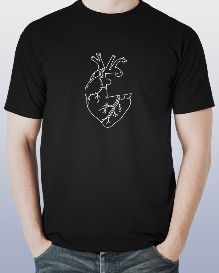 Heart Puzzle Funny T-shirt Cool Graphic Casual Tumblr Tee