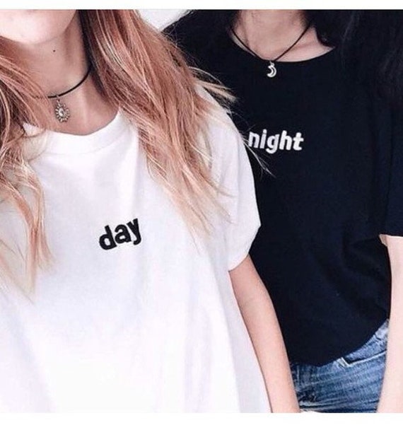 Giorno notte di corrispondenza coppie Cool Casual Tumblr Grunge della maglietta Etsy Italia