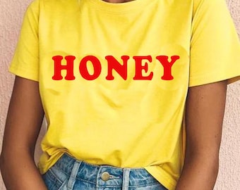 Honey T-shirt  Funny Bee Honey Chick Outfit Teen Aesthetic Tumblr  Hipster Grunge Tee