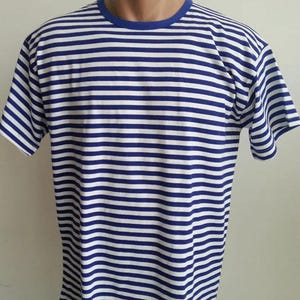 Russische Marine Marine Gestreifte Kurzarm T-Shirt Sailor-Herren, Kinder