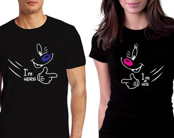 Couples Outfit,She is mine,He is mine,Valentines Day Gift,Matching Couples Shirts,Valentines Couple T-shirts,Price per item