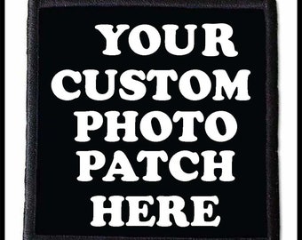 Vierkante patch, aangepaste patch, fotopatch, gepersonaliseerde patch, rugpatch, jaspatch, aangepaste patches, metaal, punk, hardcore, kleine patch
