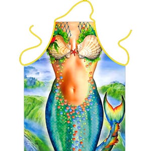 Funny Apron - MERMAID Best Gift for Her Gift for Friends Joke Party