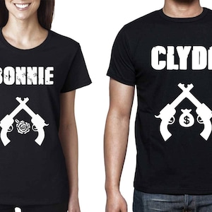 Bonnie und Clyde T-Shirts für Pärchen Cool Bonnie und Clyde Movie Tee