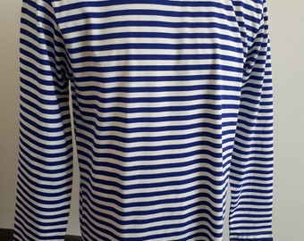 Marine Navy Striped Long Sleeve Nautical T-SHIRT Sailor