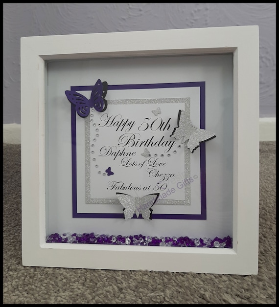 Personalised 50th Birthday Gifts for Her Photo Frame 