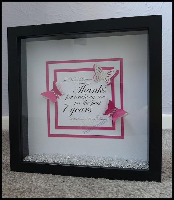 Personalised Box Frame, Teacher Gifts, Dinner Lady Gifts, School Teacher  Box Frame, Personalised Teacher Gifts, Teacher Appreciation Gifts